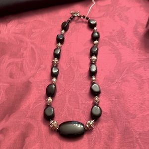 Black onyx with sliver/gold beads necklaces.